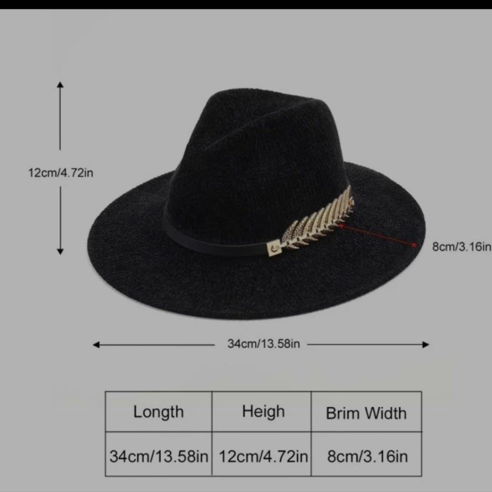 SHEIN Womens Belt Decor Fedora O/S - Picture 9 of 10